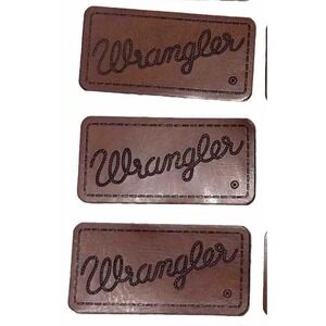 3 Wrangler Jeans Western Rodeo Faux Leather Patch Crafts Sewing Accessories